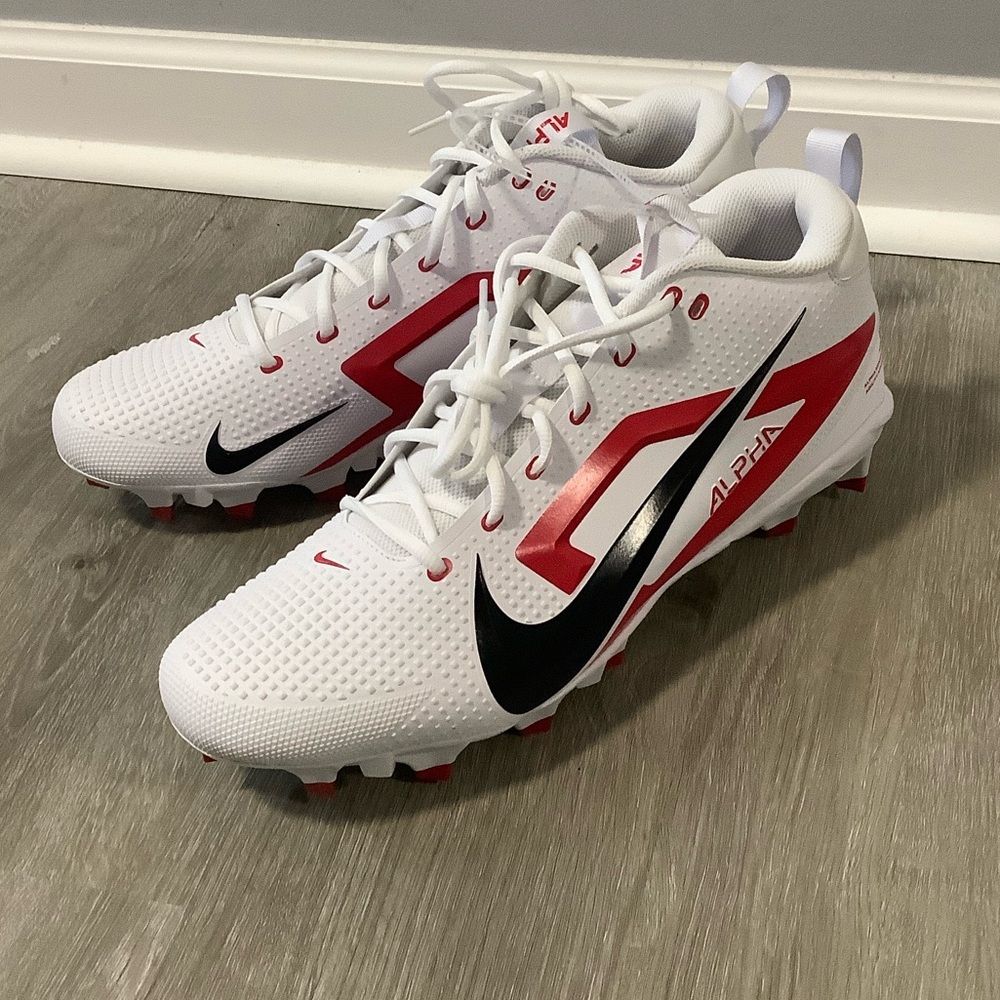 Nike alpha menace 4 white & red cleats 16